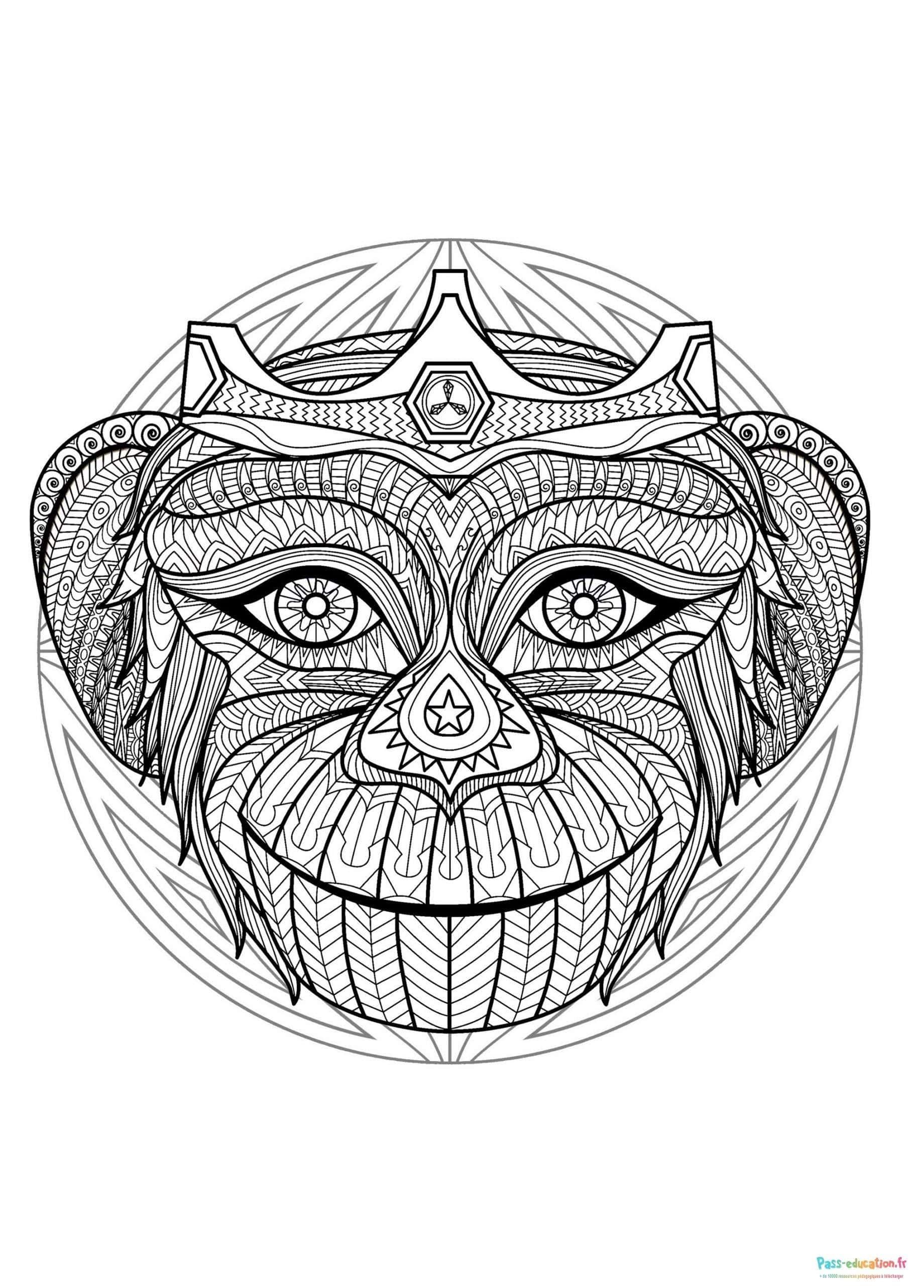 Coloriage Mandala animalier à imprimer et colorier