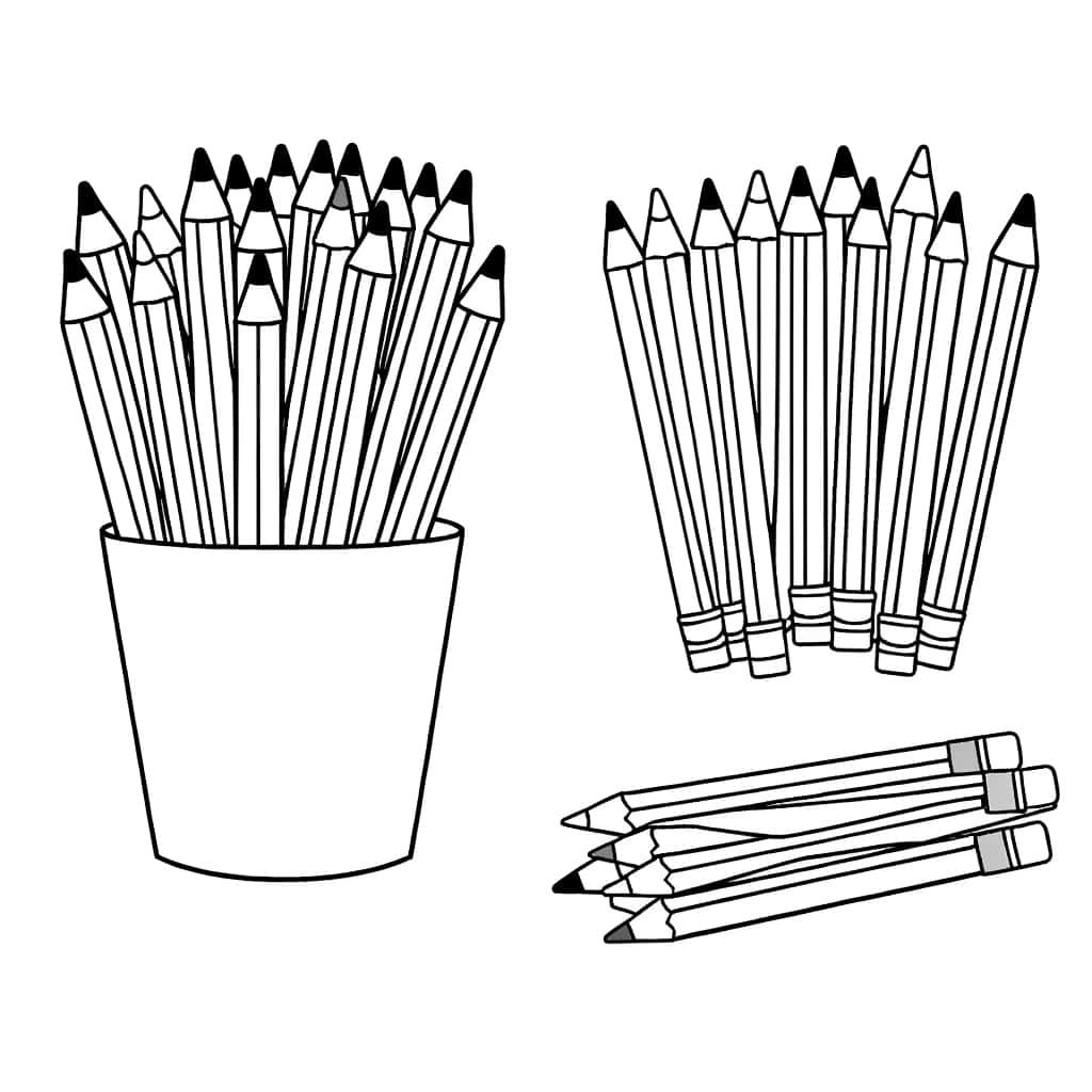 Coloriage Crayons en attente à imprimer et colorier