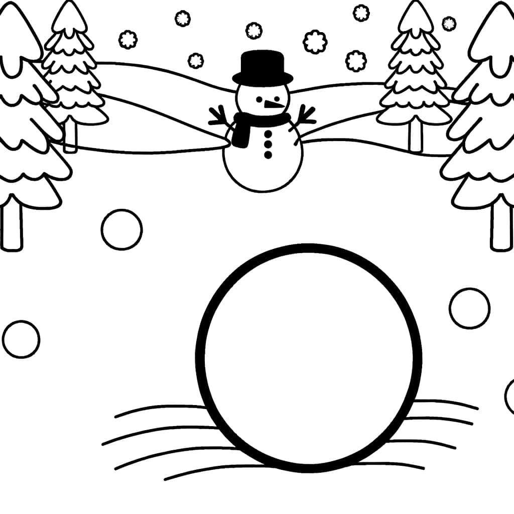 Coloriage Boule de neige géante à imprimer et colorier