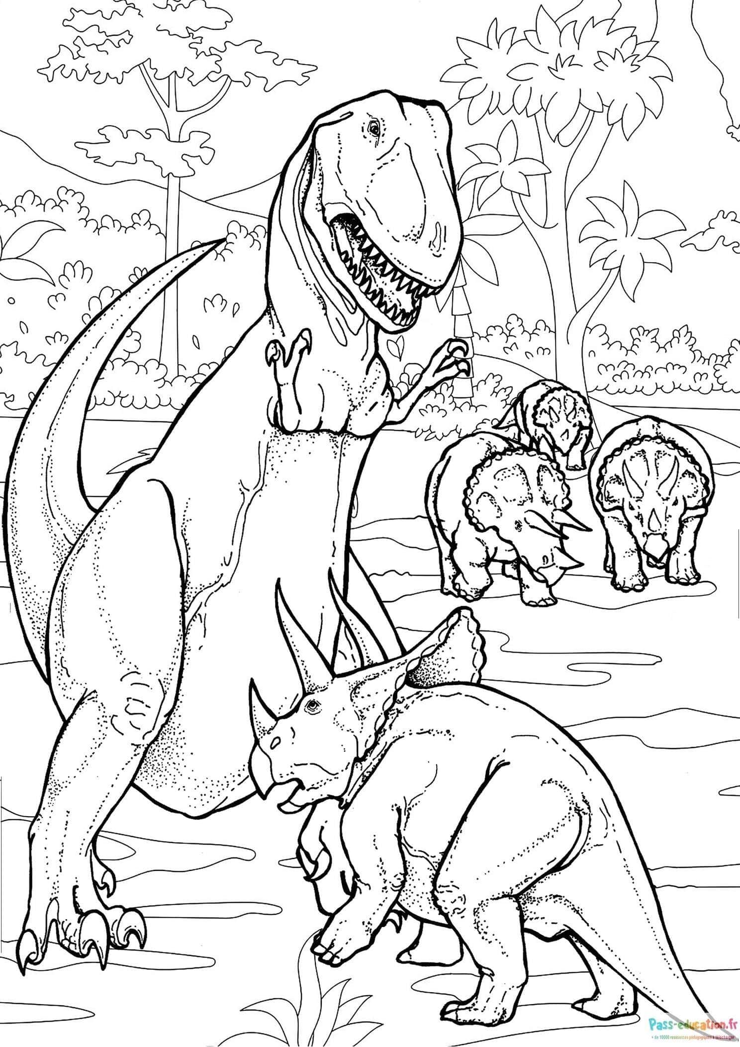 Coloriage Dinosaures préhistoriques à imprimer et colorier