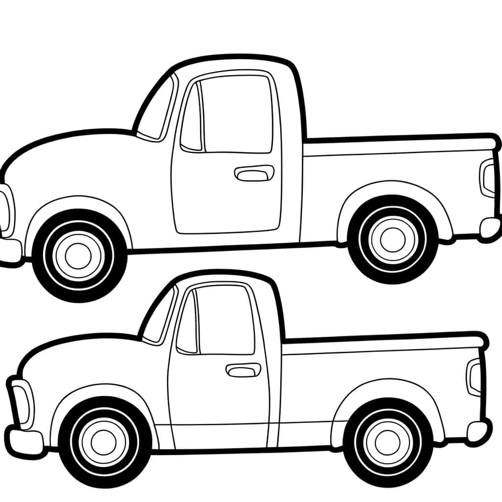 Coloriage Camionnette rétro à imprimer et colorier