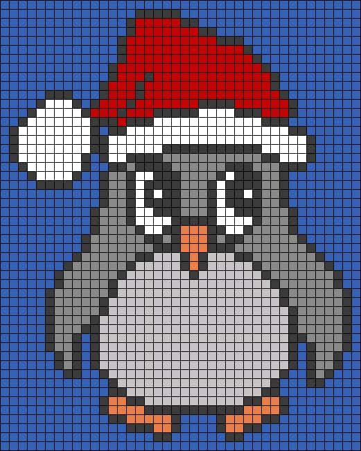 Coloriage Pinguoin Noël à imprimer et colorier