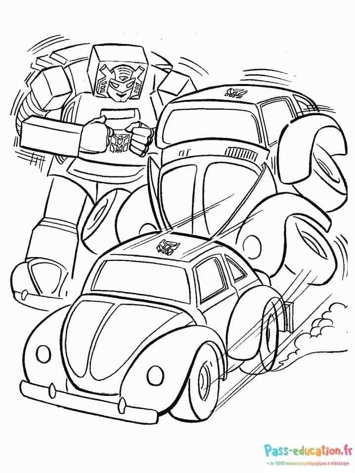 Coloriage Transformers Bumblebee à imprimer et colorier