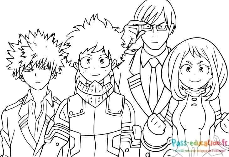 Coloriage Héros académiques à imprimer et colorier