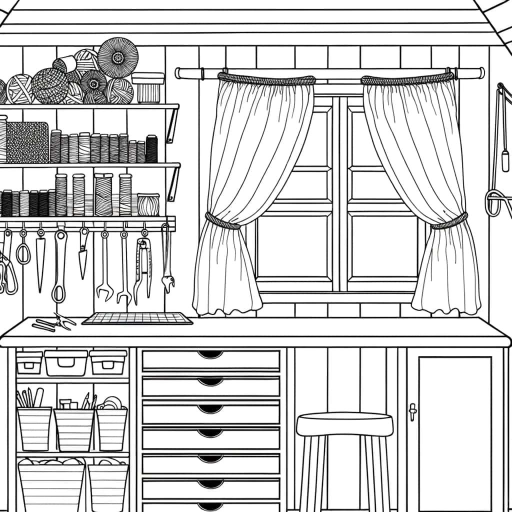Coloriage Atelier de bricolage à imprimer et colorier