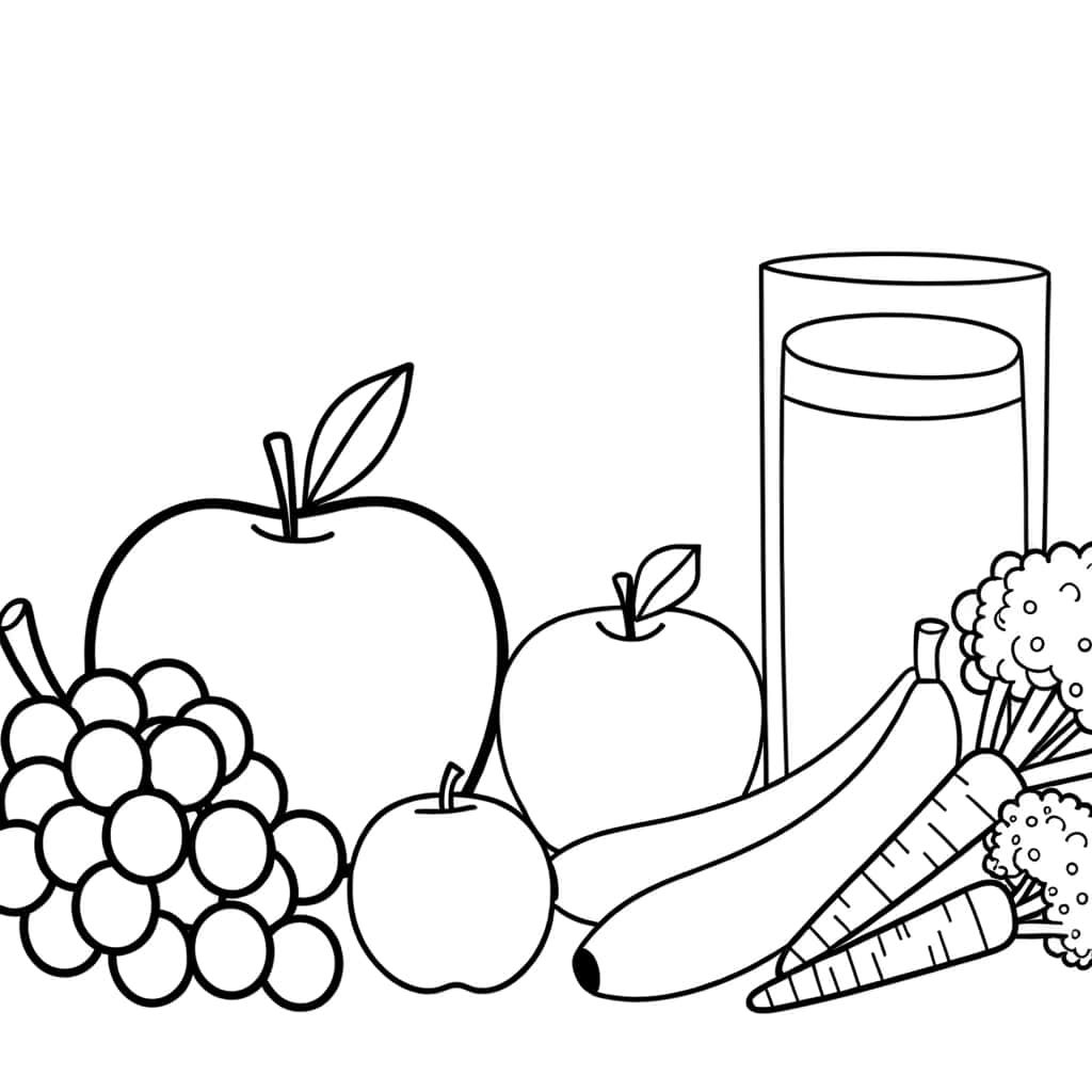 Coloriage Fruits et légumes à imprimer et colorier