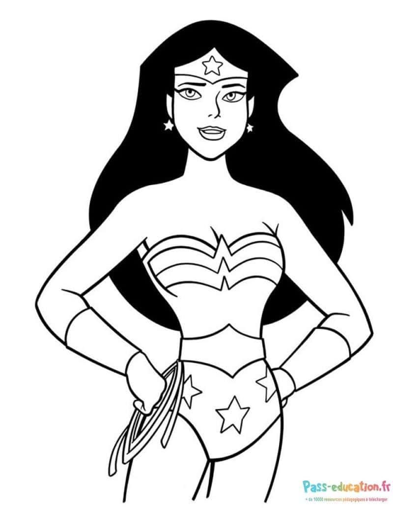 Coloriage Wonder Woman à imprimer et colorier