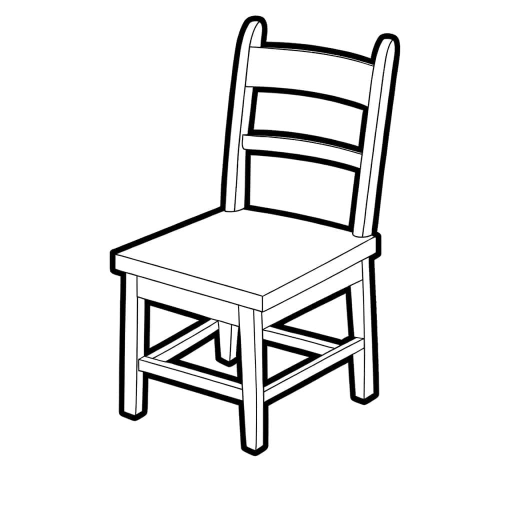 Coloriage Chaise en bois à imprimer et colorier