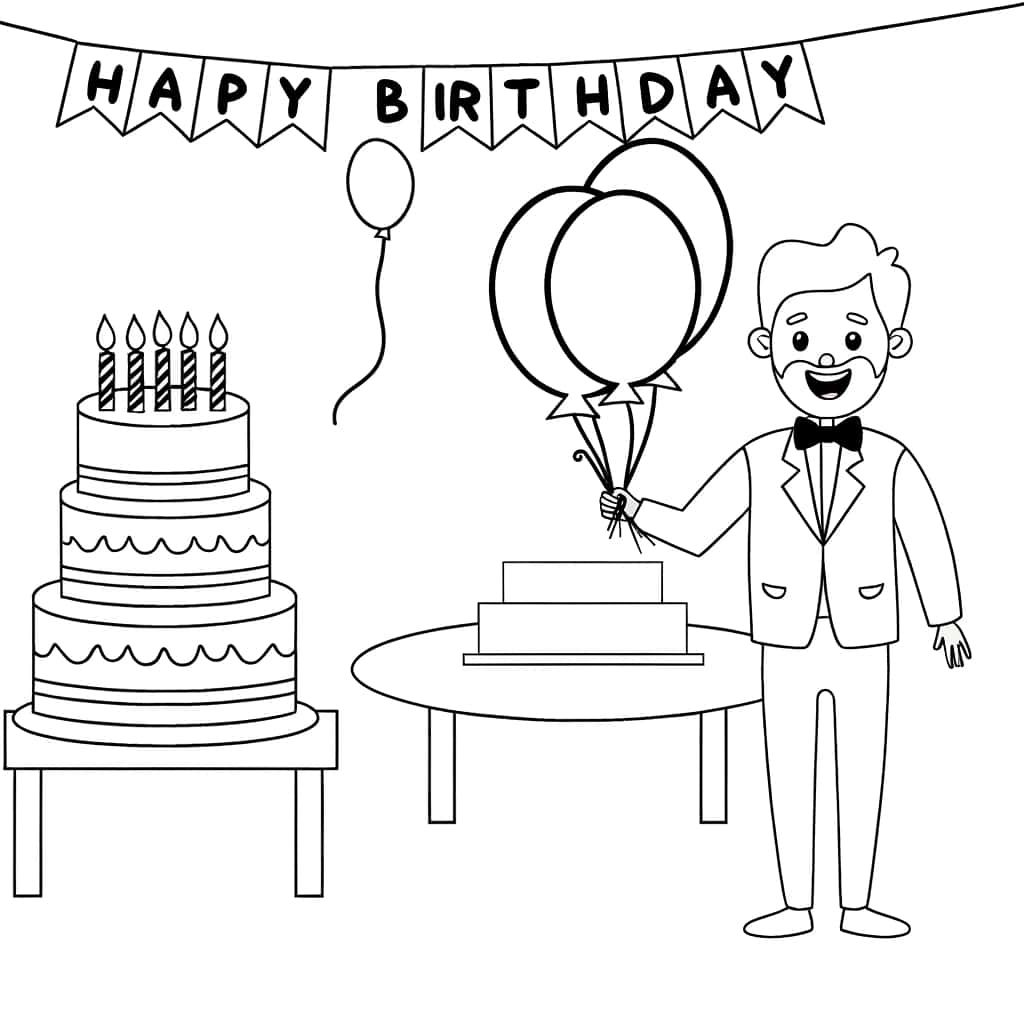 Coloriage Anniversaire Papa à imprimer et colorier