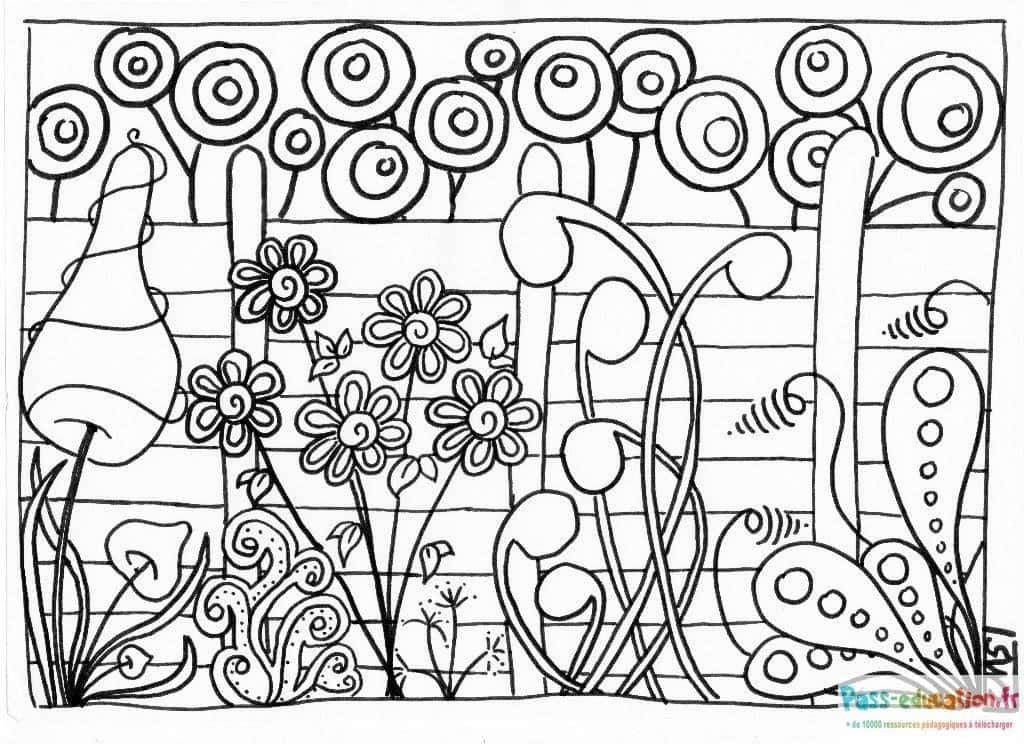 Coloriage Jardin Fantastique à imprimer et colorier