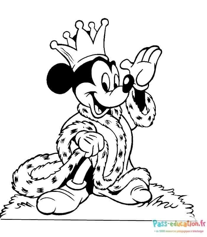 Coloriage Roi Mickey à imprimer et colorier