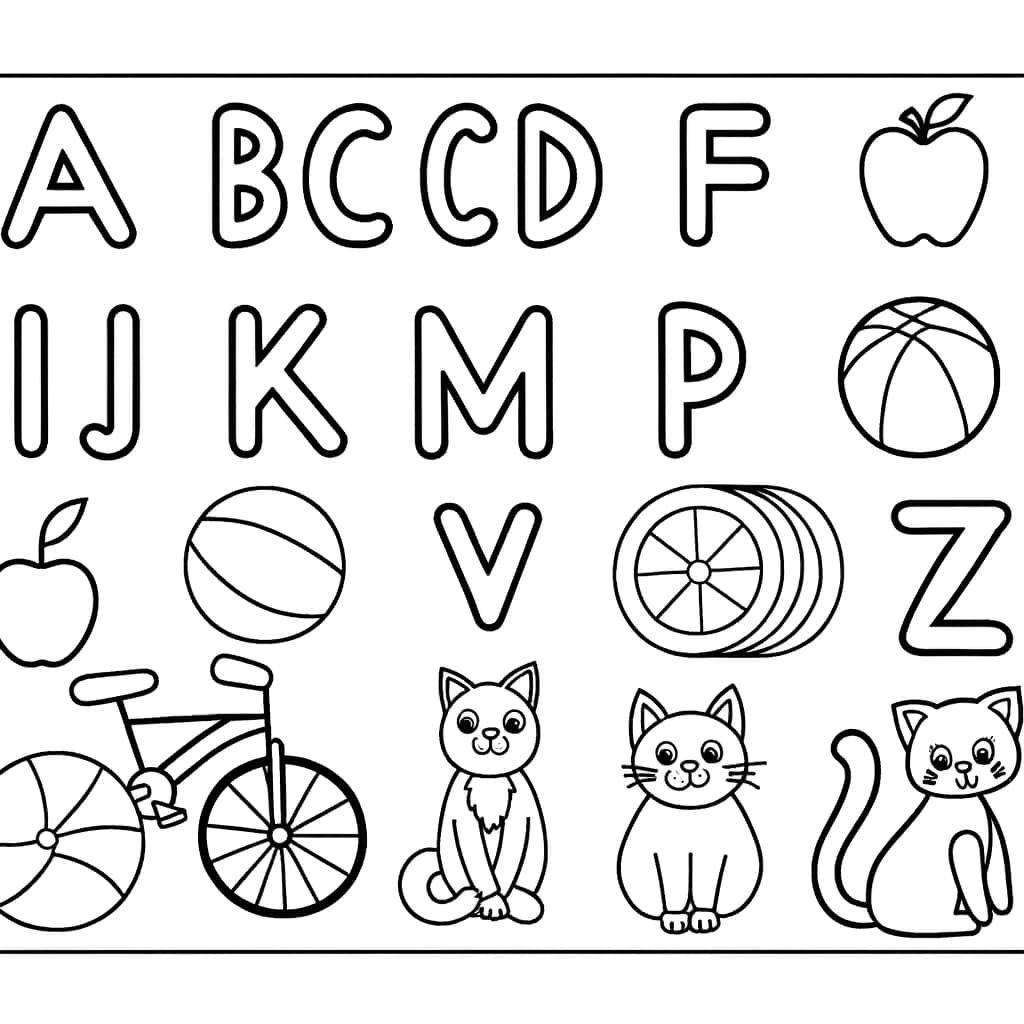 Coloriage Abécédaire pour enfants à imprimer et colorier