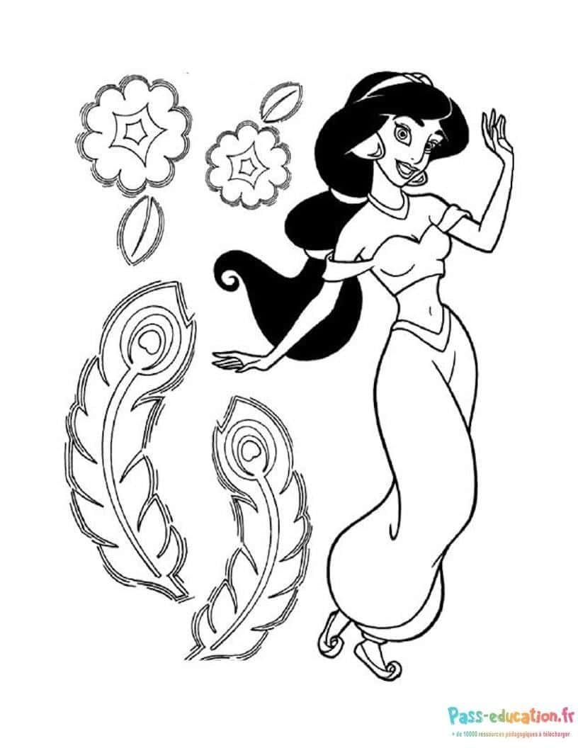 Coloriage Princesse orientale à imprimer et colorier