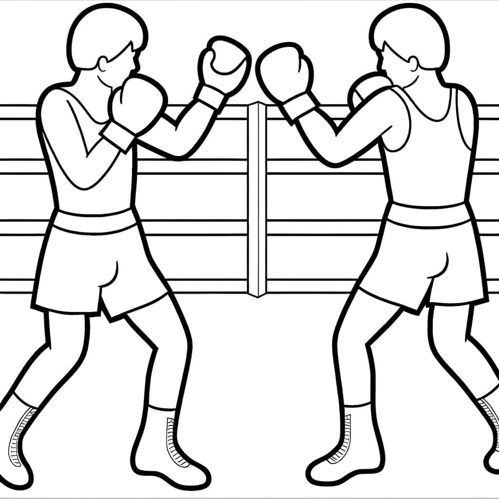 Coloriage Boxe à imprimer et colorier