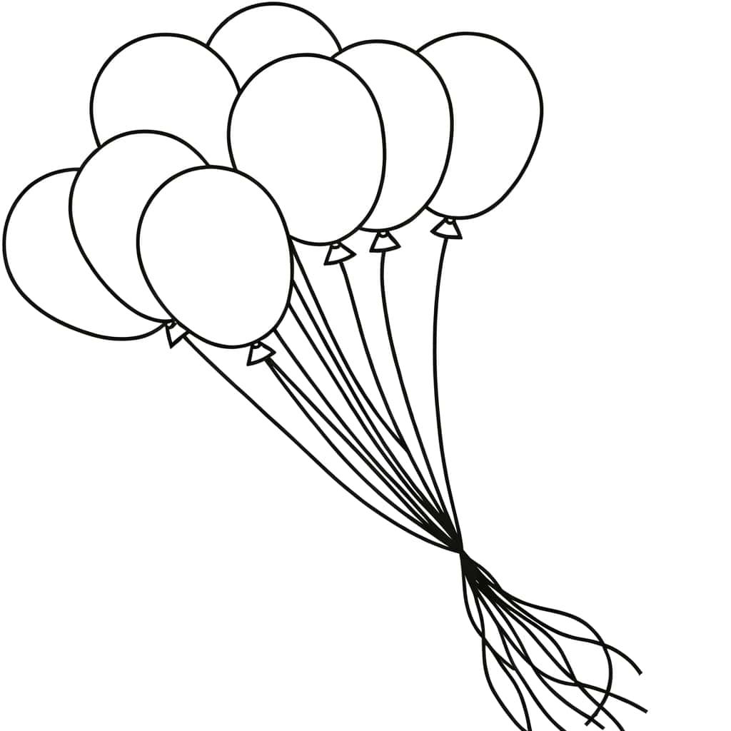 Coloriage Ballons à gonfler à imprimer et colorier