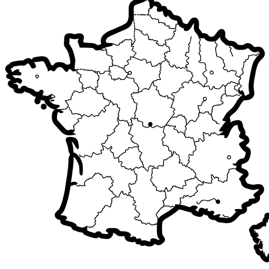 Coloriage Carte de France à imprimer et colorier