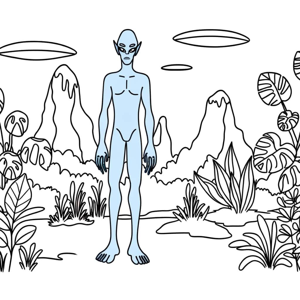 Coloriage Avatar bleu à imprimer et colorier