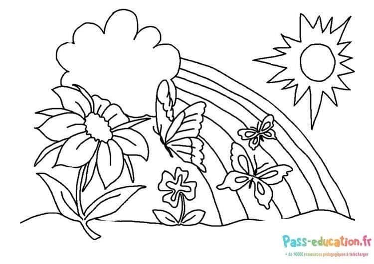 Coloriage Jardin printanier à imprimer et colorier