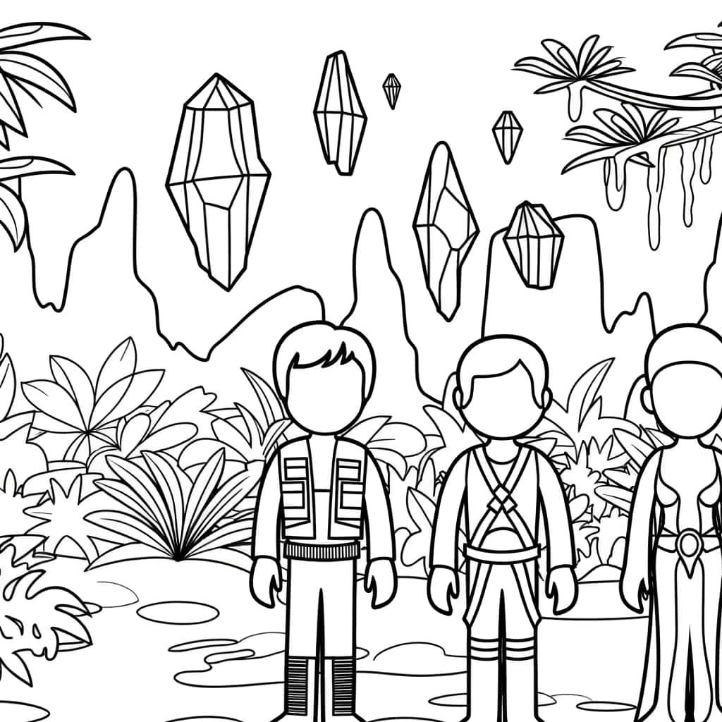 Coloriage Explorateurs de la jungle à imprimer et colorier