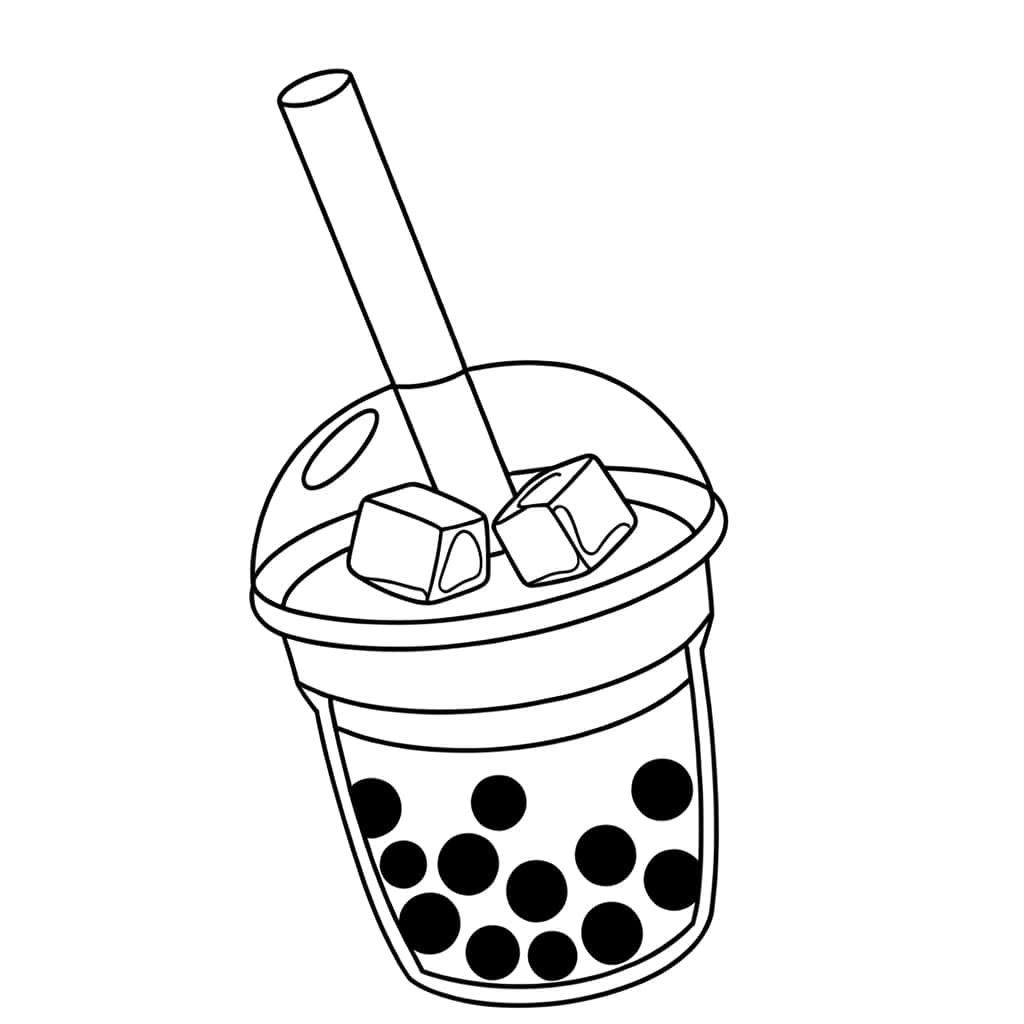 Coloriage Bubble Tea à imprimer et colorier