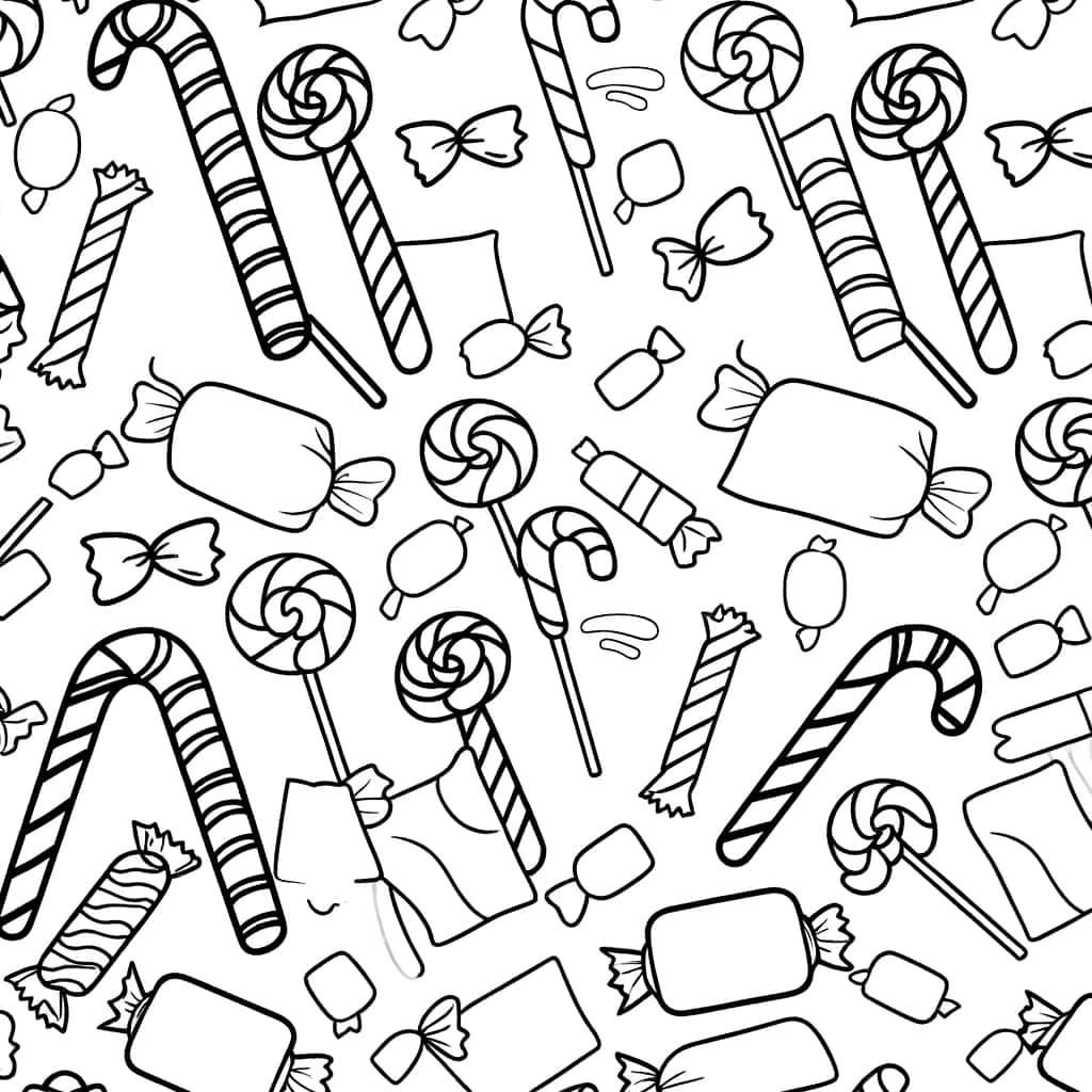 Coloriage Bonbons fantaisie à imprimer et colorier