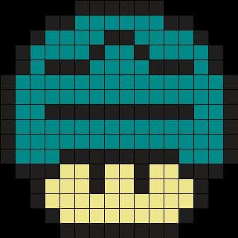 Coloriage Champignon pixel à imprimer et colorier