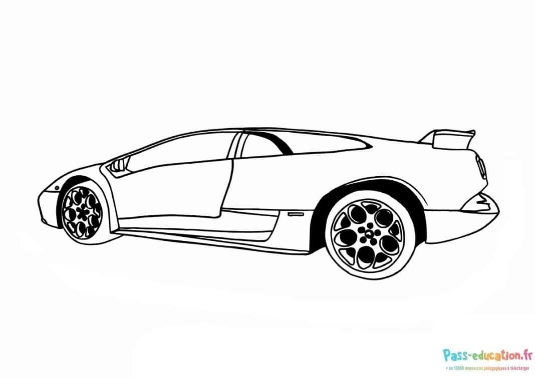 Coloriage Voiture sportive à imprimer et colorier
