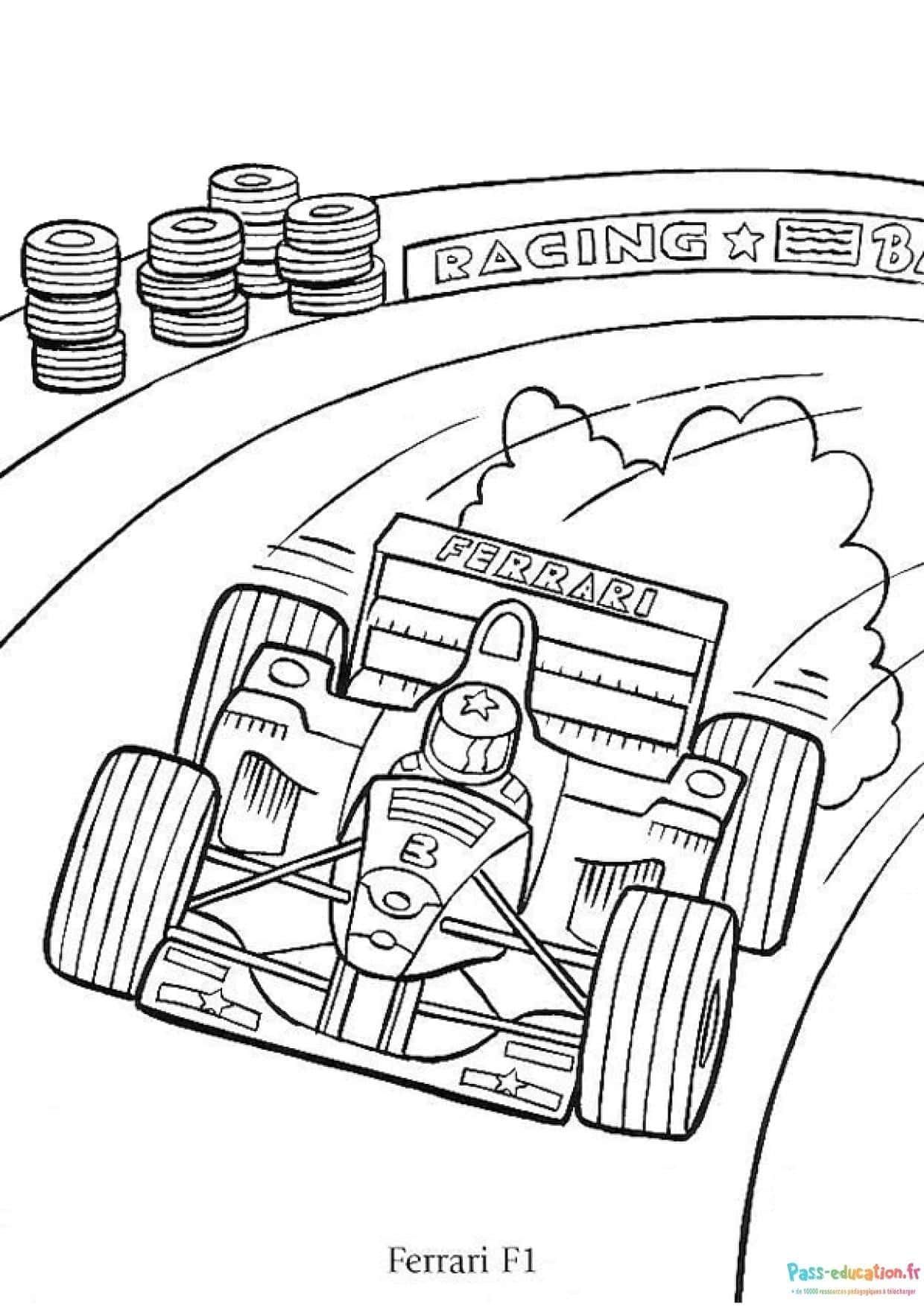 Coloriage Ferrari F1 à imprimer et colorier