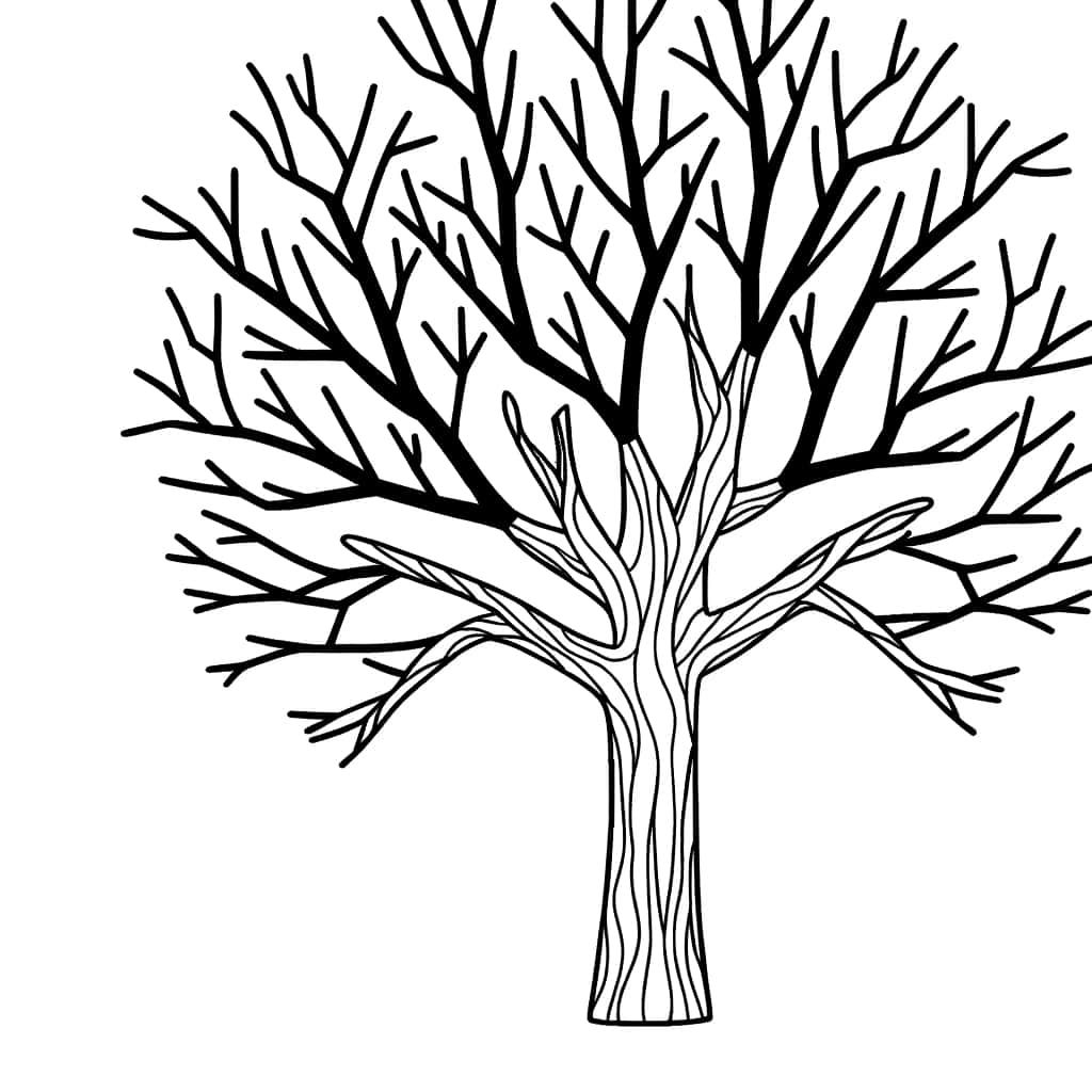 Coloriage Arbre Sans Feuille à imprimer et colorier