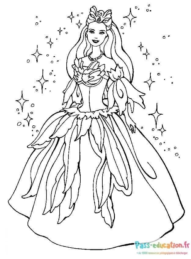 Coloriage Robe de fée à imprimer et colorier