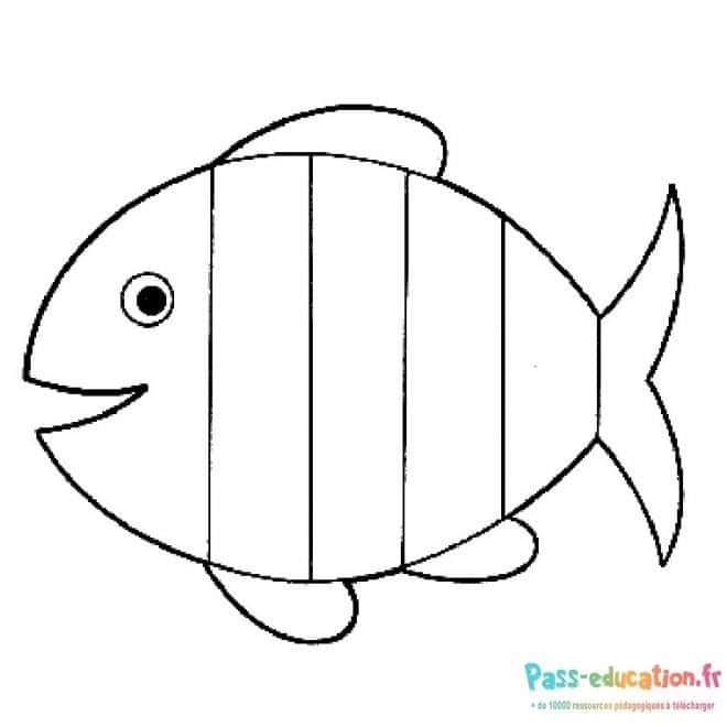 Coloriage Poisson à rayures à imprimer et colorier