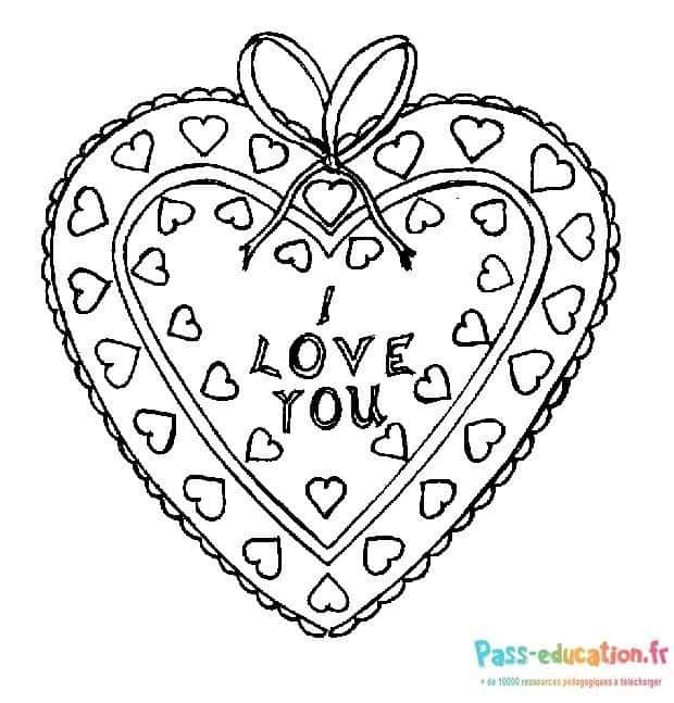 Coloriage Cœur d'amour à imprimer et colorier