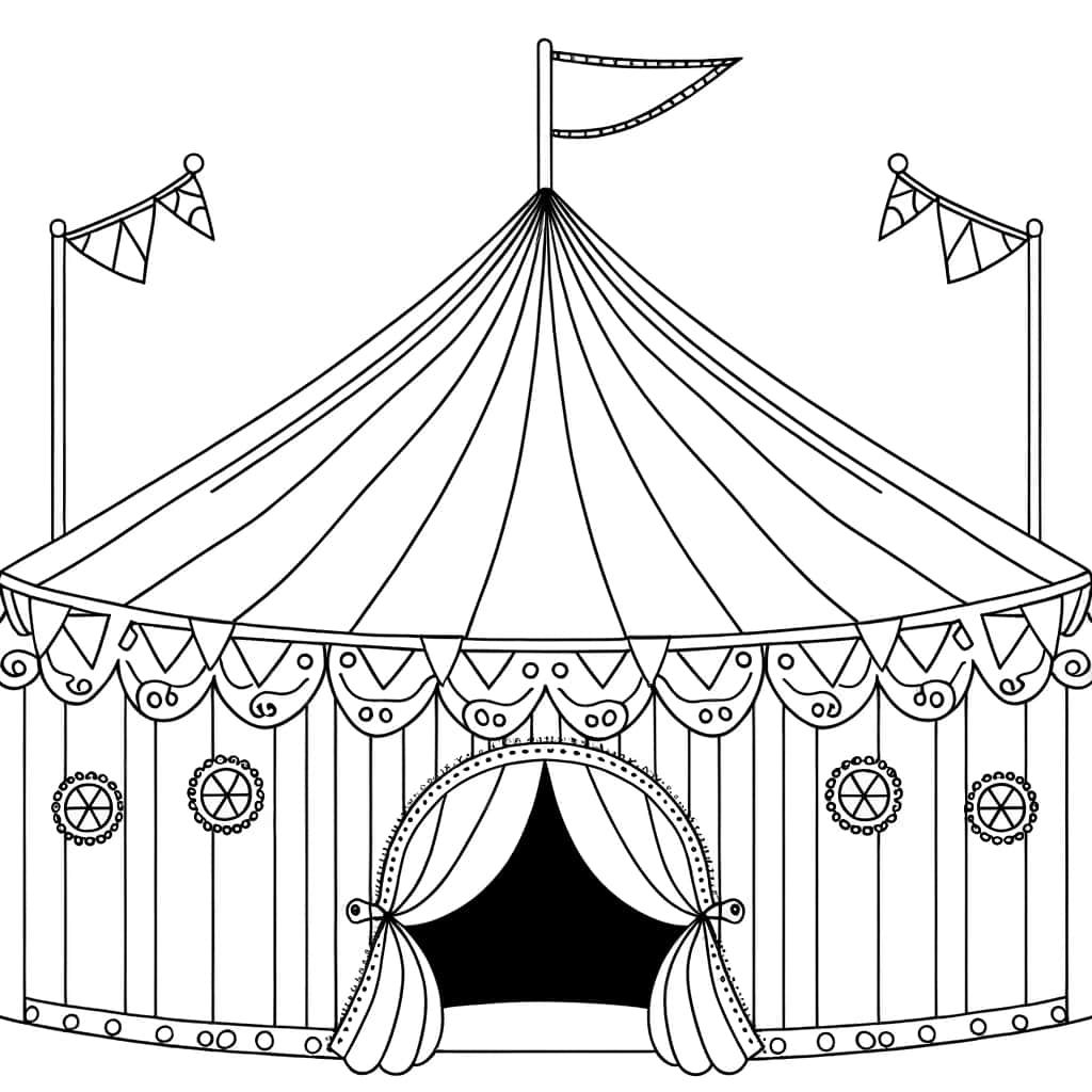 Coloriage Chapiteau de cirque à imprimer et colorier