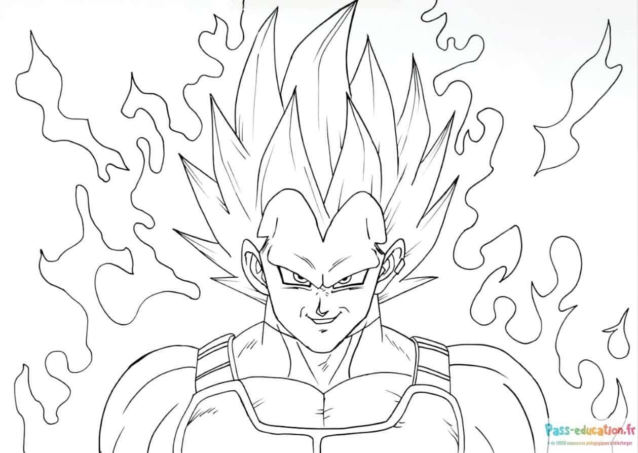 Coloriage Vegeta Super Saiyan à imprimer et colorier