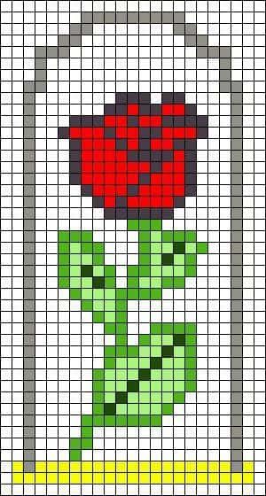 Coloriage Rose pixelisée à imprimer et colorier