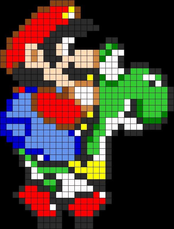 Coloriage Mario pixel à imprimer et colorier