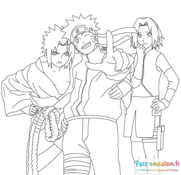 Coloriage Amis de Naruto à imprimer et colorier