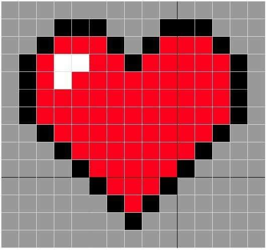 Coloriage Cœur pixelisé à imprimer et colorier