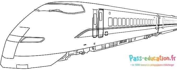 Coloriage Train à grande vitesse à imprimer et colorier
