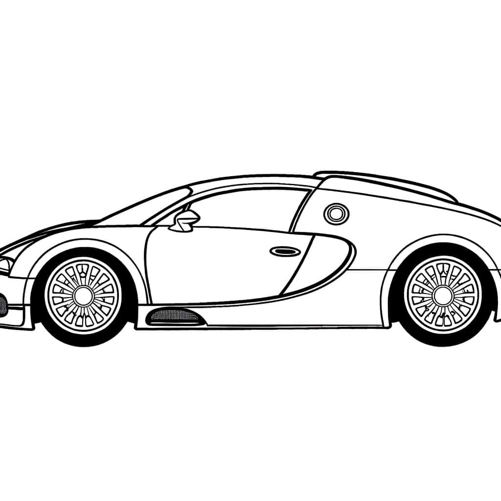 Coloriage Bugatti stylisée à imprimer et colorier