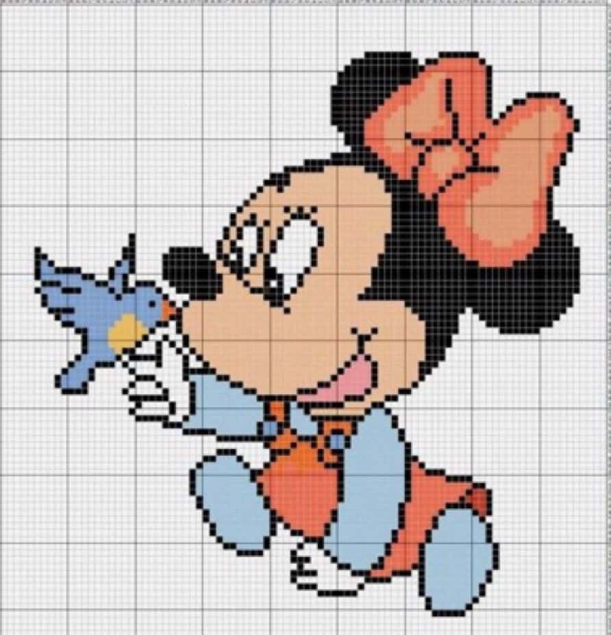 Coloriage Minnie et oiseau à imprimer et colorier