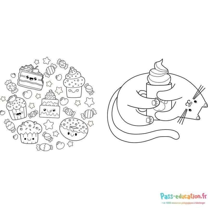 Coloriage Chat Gourmand à imprimer et colorier