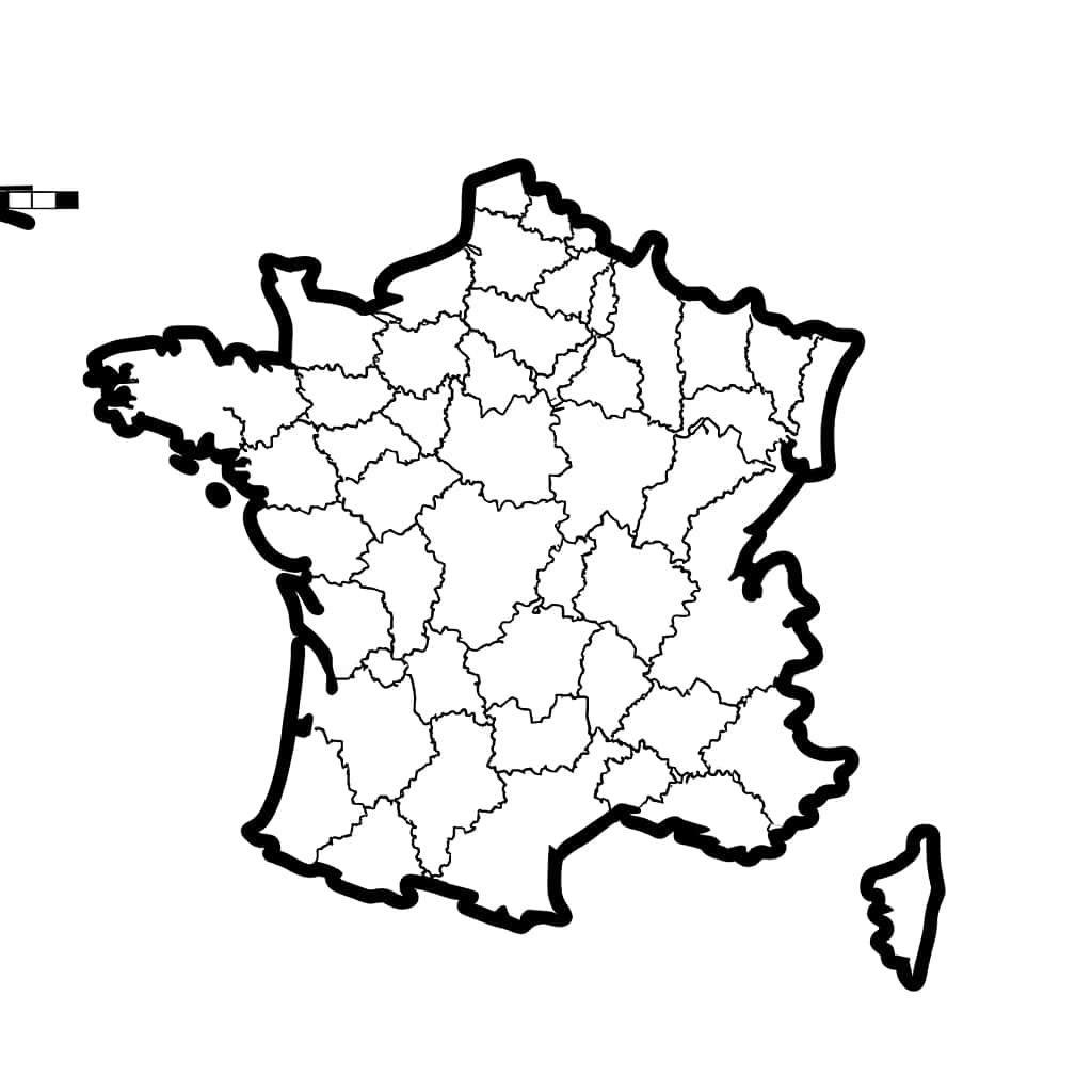 Coloriage Carte de France à imprimer et colorier