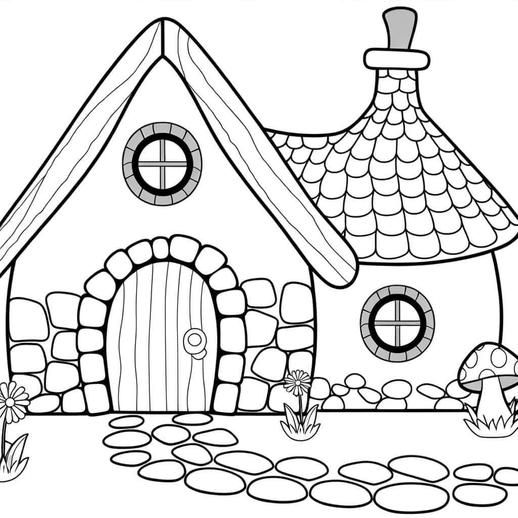 Coloriage Maison de conte à imprimer et colorier
