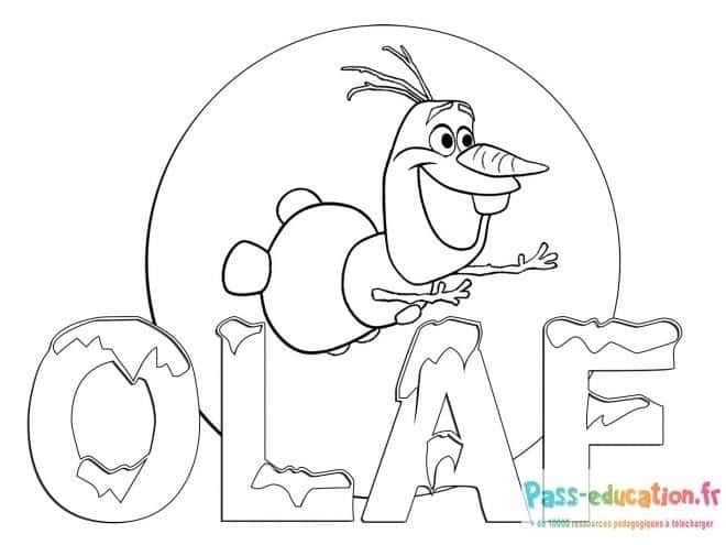 Coloriage Olaf en joie à imprimer et colorier
