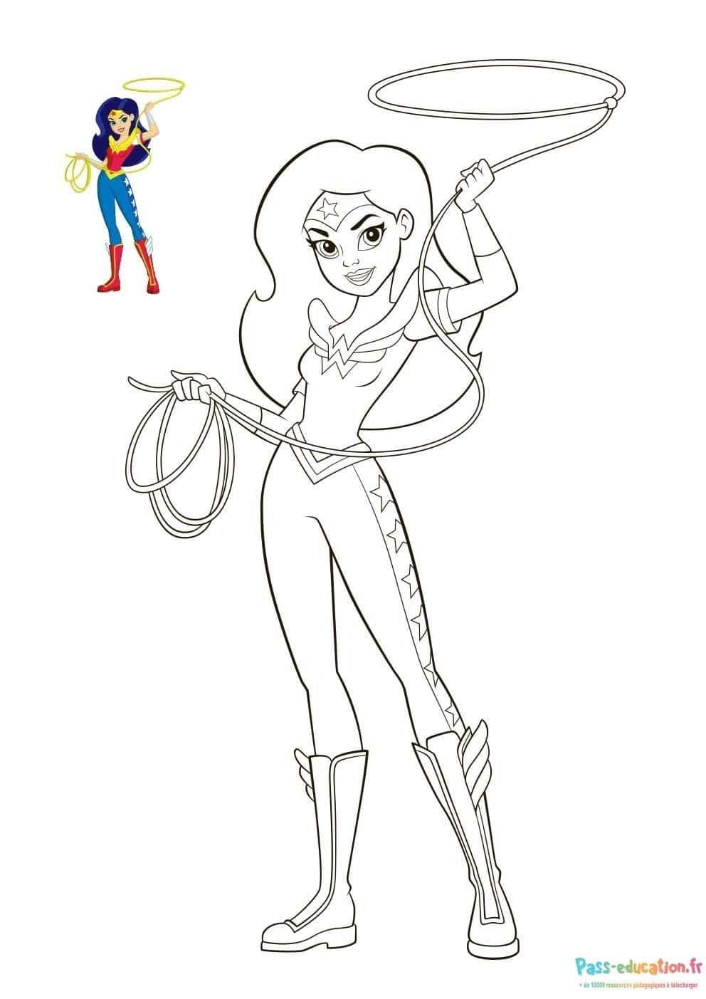 Coloriage Wonder Woman à imprimer et colorier