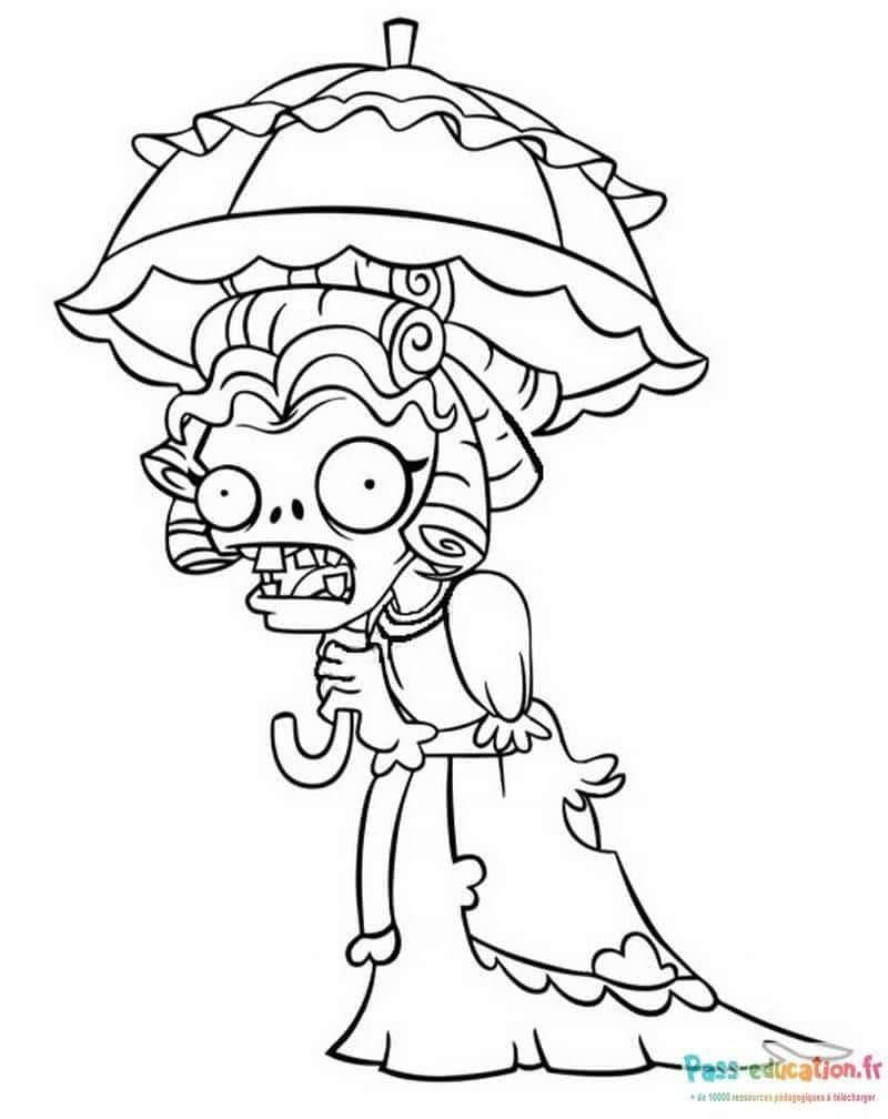Coloriage Mariée zombie à imprimer et colorier