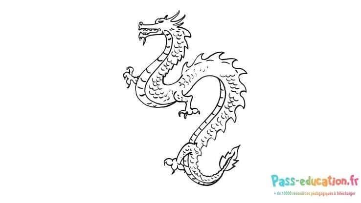 Coloriage Dragon stylisé à imprimer et colorier