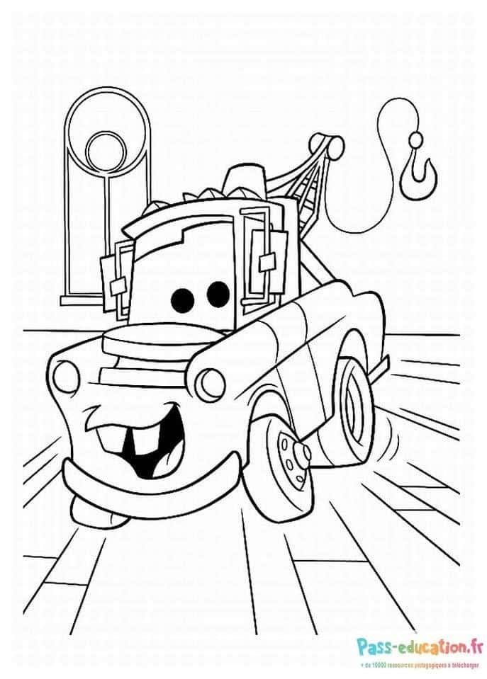 Coloriage Sourire de voiture à imprimer et colorier