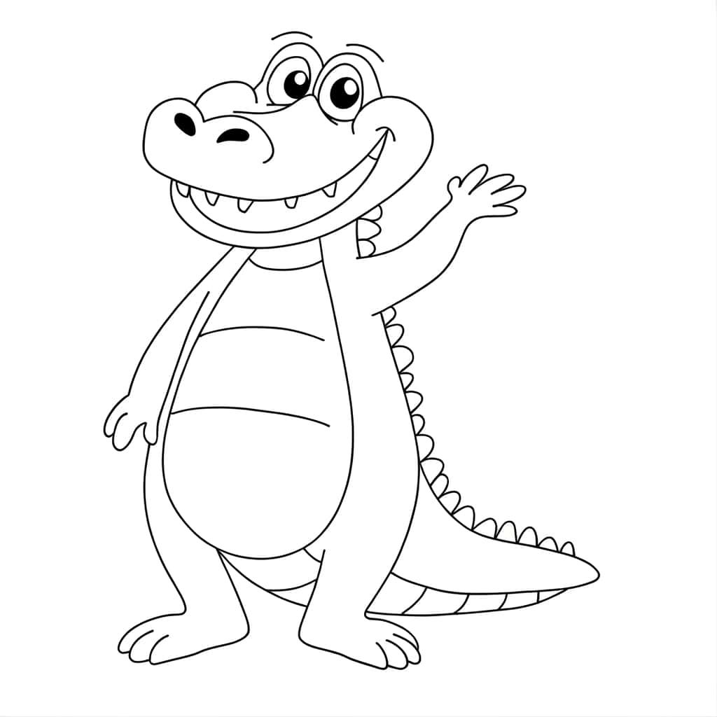 Coloriage Alligator souriant à imprimer et colorier